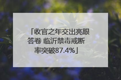 收官之年交出亮眼答卷 临沂禁毒戒断率突破87.4%